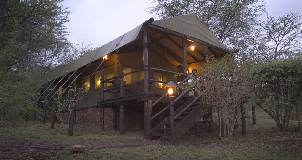 A luxury tented camp on a Serengeti National Park in Tanzania