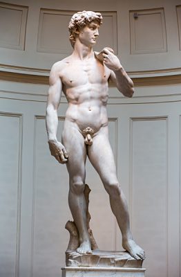 Statue of David by Michelangelo in Galleria Dell'Accademia Uffizi Museum in Florence, Italy
