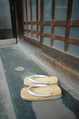 A Pair of Slippers Outside a Home in Japan