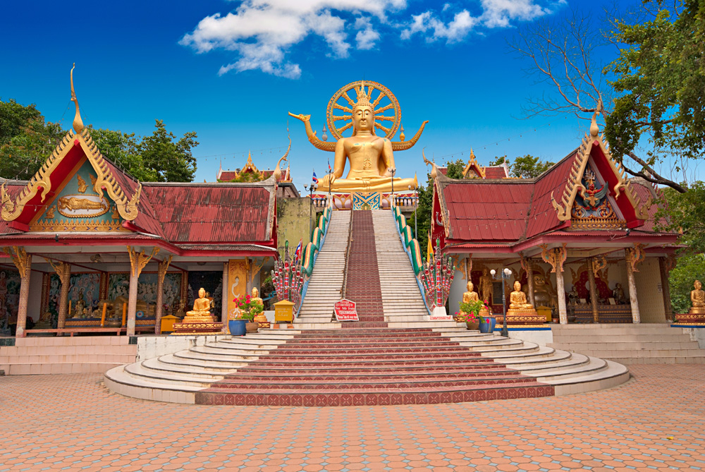 Big Buddha statue in Wat Phra Yai Temple, Koh Samui, Thailand