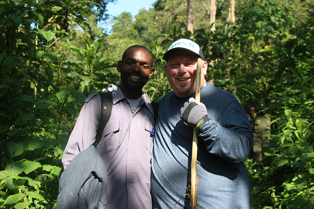 David Zolis - David and Ben embarking on their gorilla trek, Bwindi Impenetrable Forest, Uganda