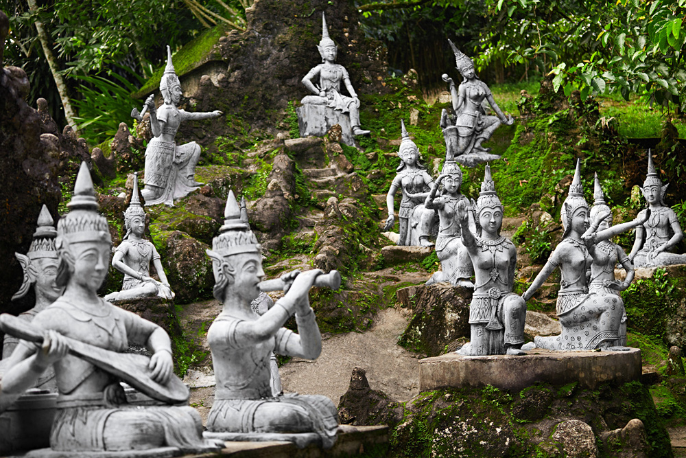 Statues of humans and deities at Secret Buddha Garden, Koh Samui, Thailand