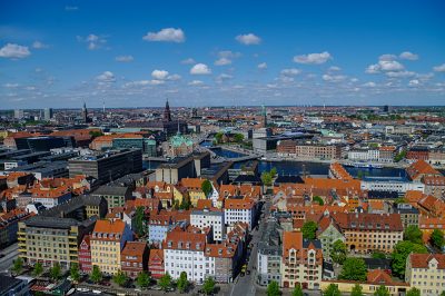 Aerial View of Copenhagen on a Sunny Spring Day, Denmark