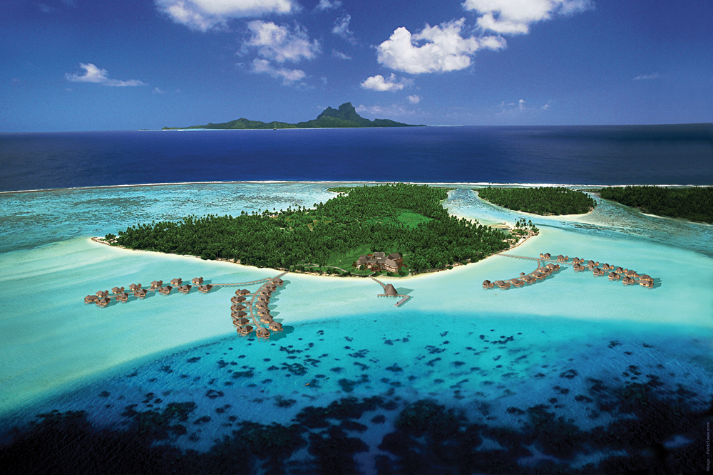 Aerial View of the Island of Tahaa, Tahiti (French Polynesia)