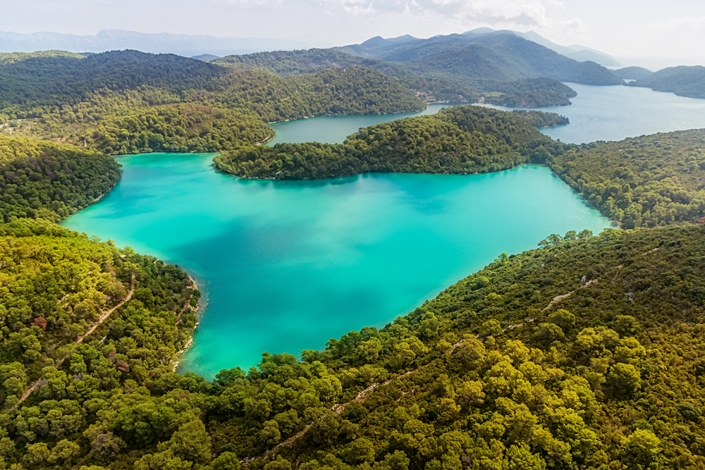 Aerial View of National Park on Island of Mljet, Croatia