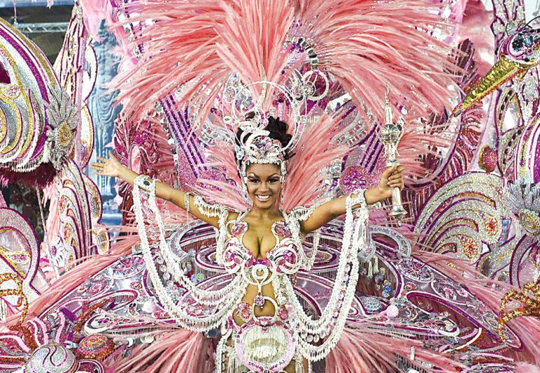 Carnaval Lady in Costume, Rio de Janeiro, Brazil - horizontal