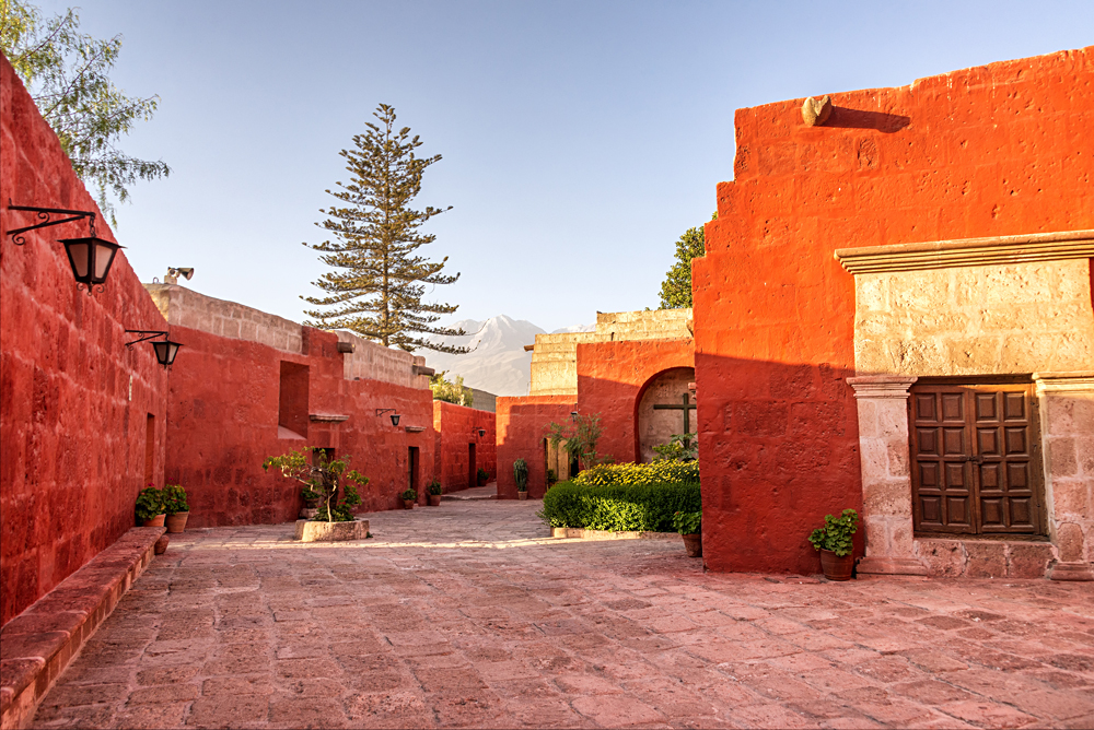Courtyard in the Monastery of Santa Catalina in Arequipa, Peru