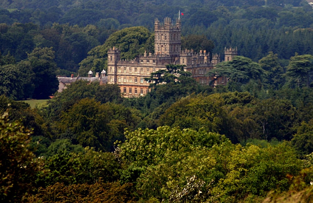 Highclere Castle, Situated in a Forrest of Trees, Hampshire, England, UK