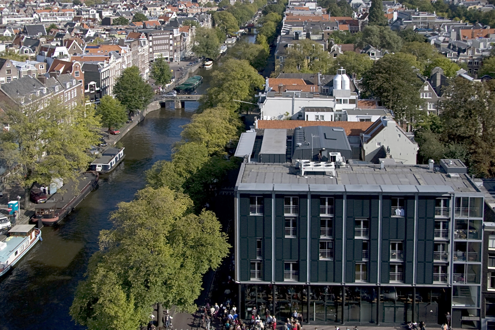View of the Prinsengracht and the Anne Frank House in Amsterdam, Netherlands