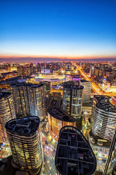 Aerial view of Sanlitun, Beijing, China
