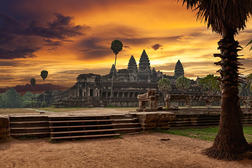 Angkor Wat at Sunset, Siem Reap, Cambodia