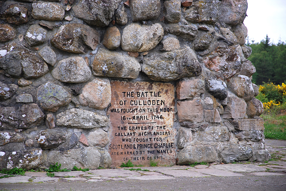 Battle of Culloden field memorial monument near Inverness, Scotland, UK (United Kingdom)