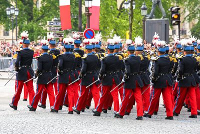 Close-up of Military Parade during Bastille Day ceremonies, Paris, France