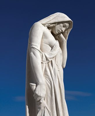 Figure of Canada Bereft, also known as Mother Canada mourning the loss of her children, Overlooking the Vimy Ridge at the Canadian National Vimy Memorial, France