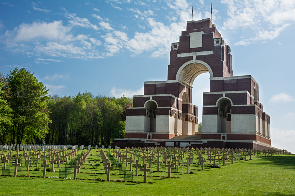 Rear View of Commonwealth Memorial Archway in Thiepval, France
