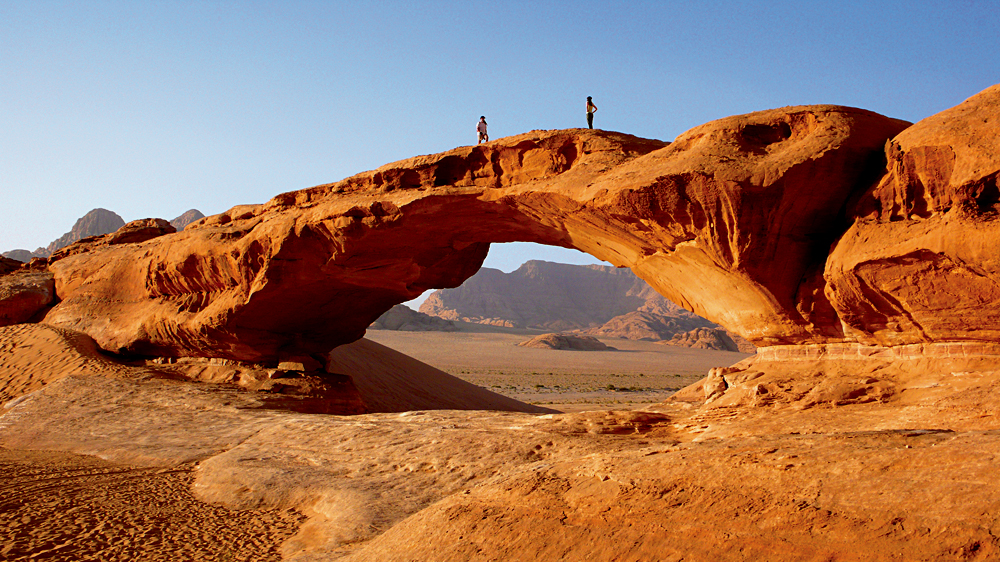 Rock Arch Formations in Wadi Rum, Jordan