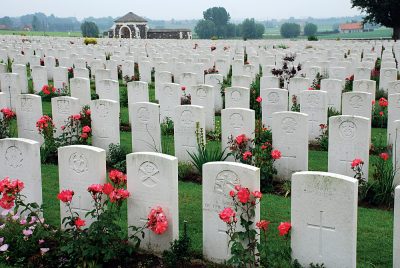 Tyne Cot Cemetery of the First World War in Passendaele (Flanders Fields), Belgium