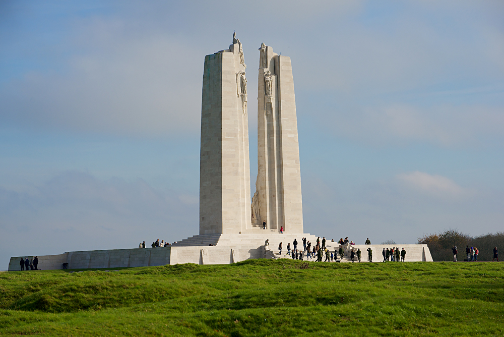 Visitors Walking around the The Canadian National Vimy Monument at Vimy Ridge, France