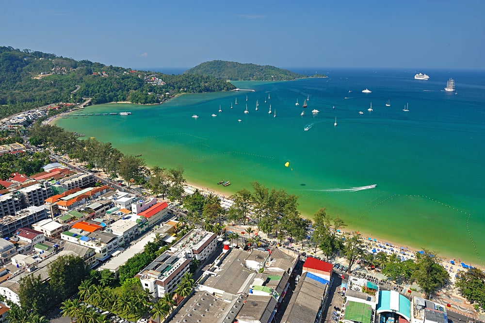 Aerial View of Patong Beach, Phuket, Thailand