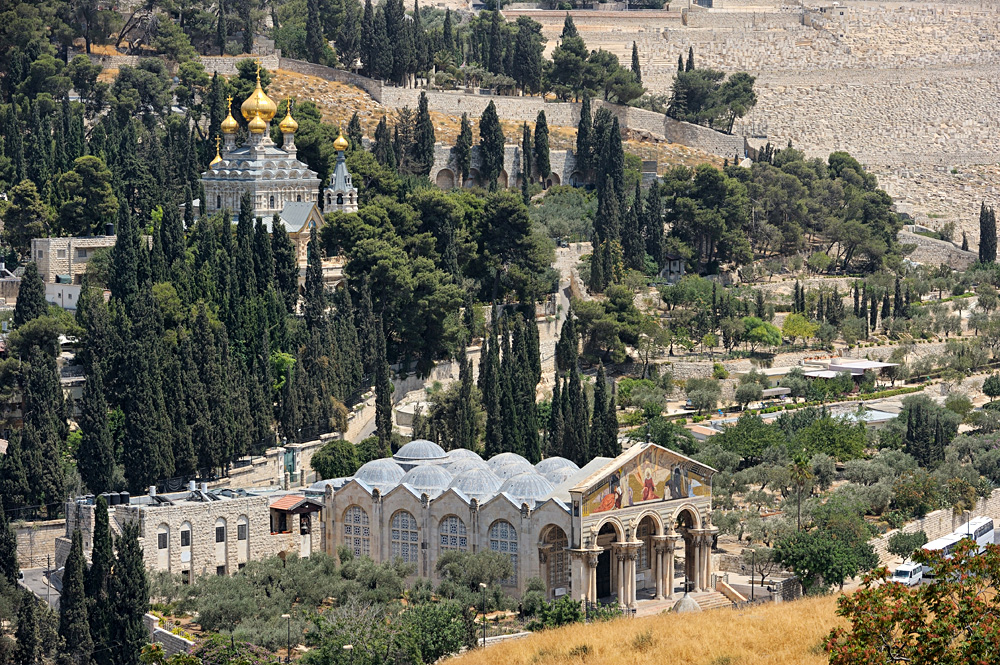 Church of All Nations and Russian Church of Mary Magdalene, Mount of Olives, Jerusalem, Israel