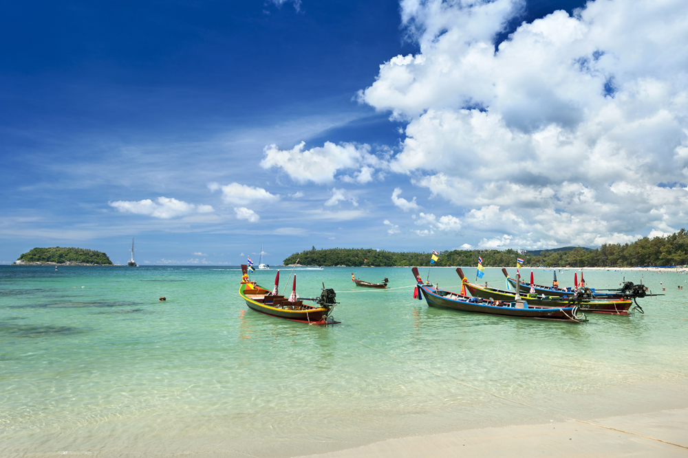 Longtail Boats on Kata Beach, Phuket, Thailand