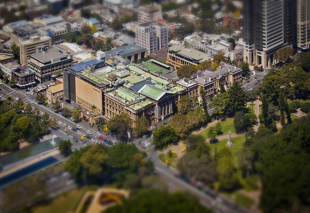 Aerial View of Australian Museum in Darlinghurst in Sydney, New South Wales, Australia
