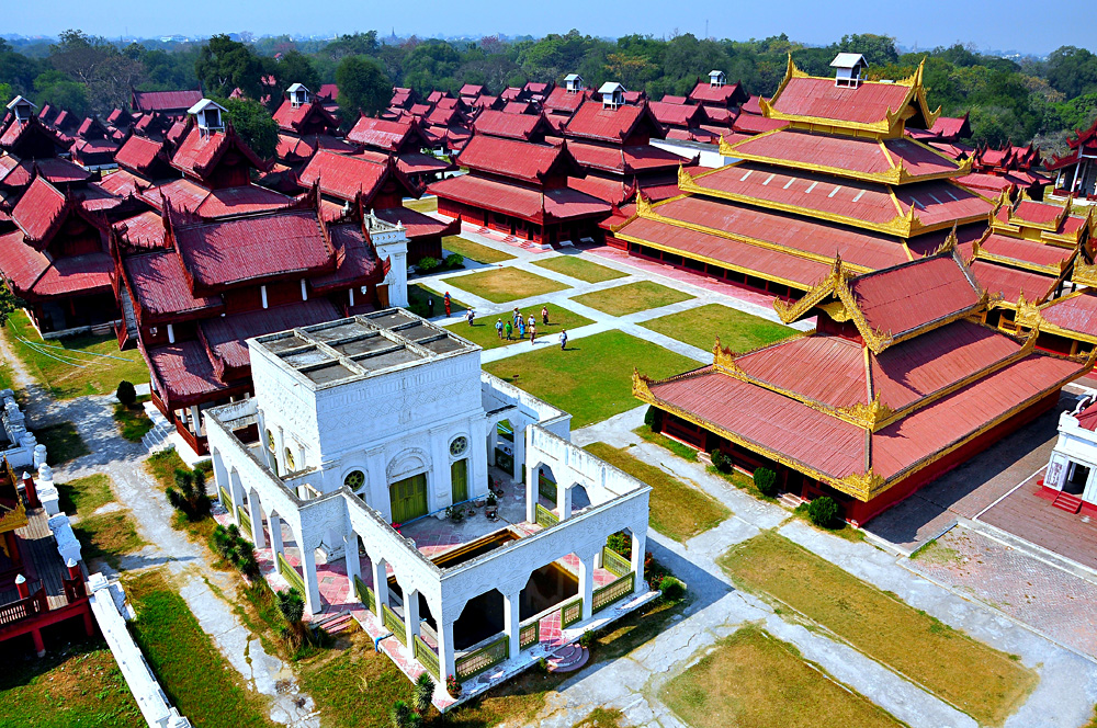Aerial View of Mandalay Palace, Myanmar