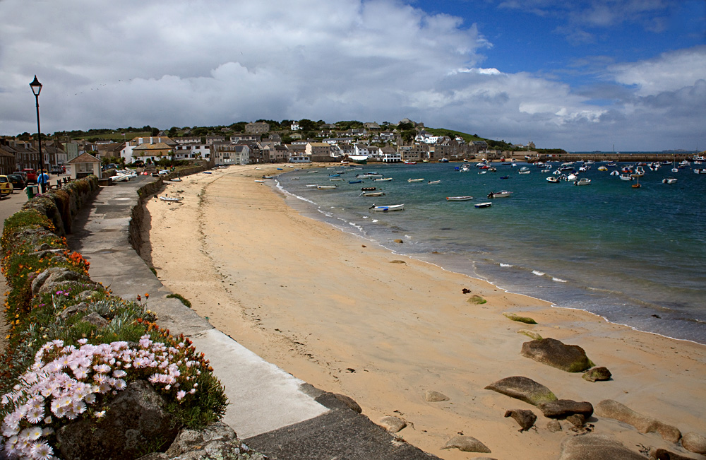 Beach at Hugh Town, capital of the island of Saint Mary's, Isles of Scilly, England, UK (United Kingdom)