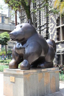 Emma Cottis - Fernando Botero's Perro Dog Sculpture in Medellin, Colombia