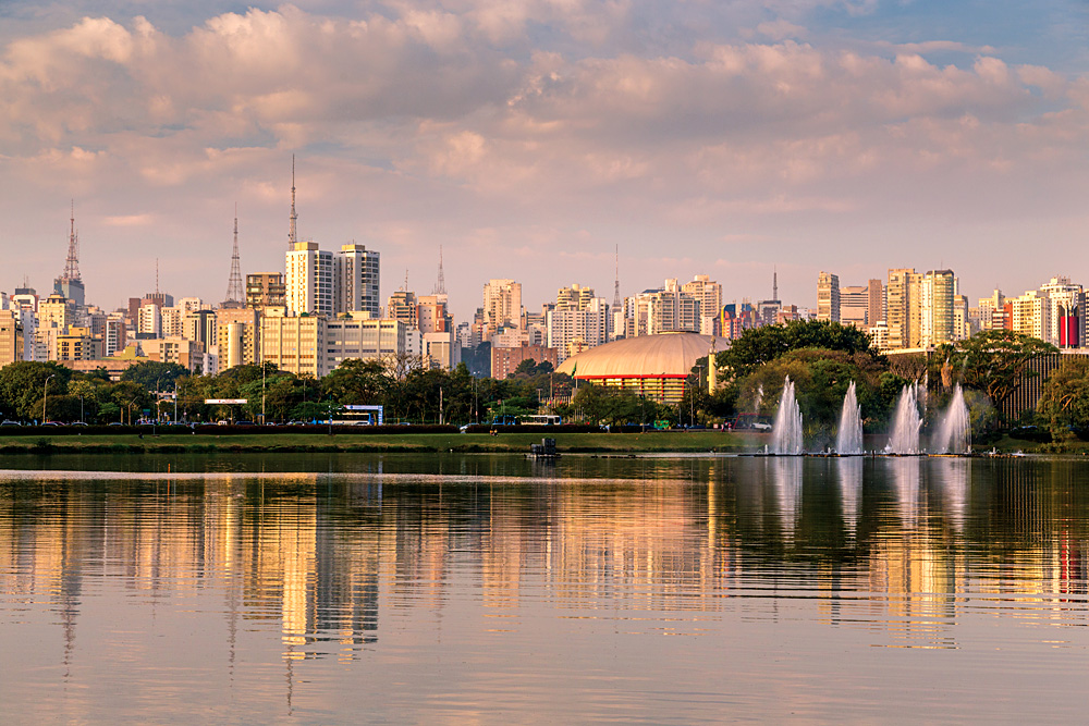 Ibirapuera Park with Fountain, Sao Paulo, Brazil