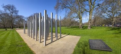 Panoramic view of the 7 July Memorial in Hyde Park, London, England, United Kingdom (UK)