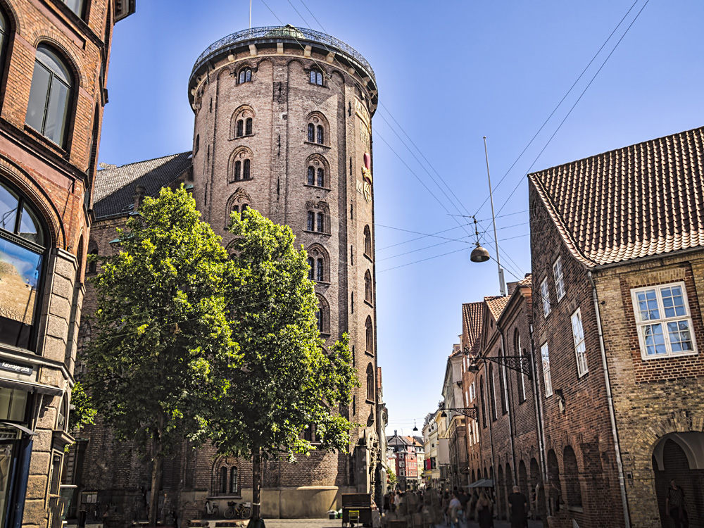Round Tower located in old Copenhagen, Denmark