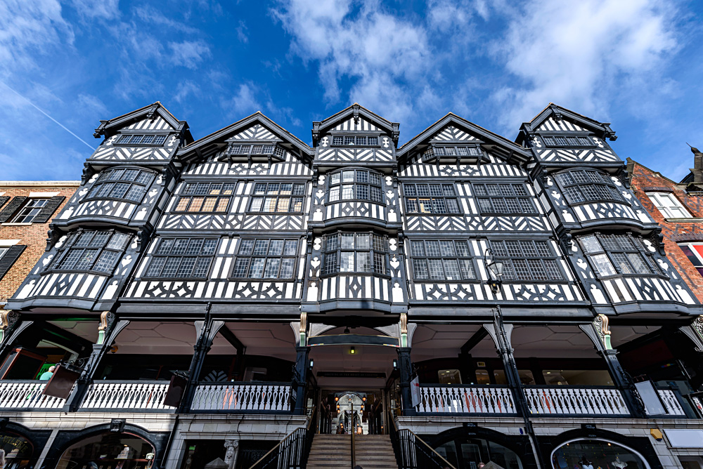 Tudor style architecture of The Rows in Chester, Cheshire, England, UK (United Kingdom)