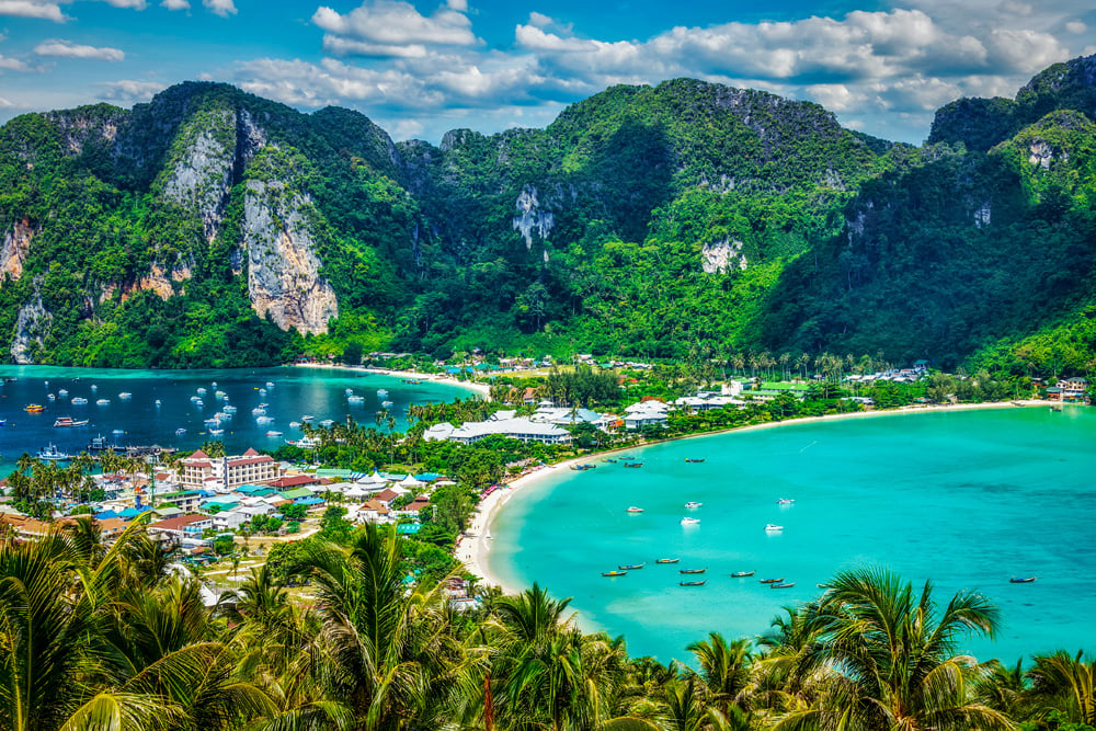 Phi Phi island seen from Phi Phi Viewpoint, Krabi Province, Thailand