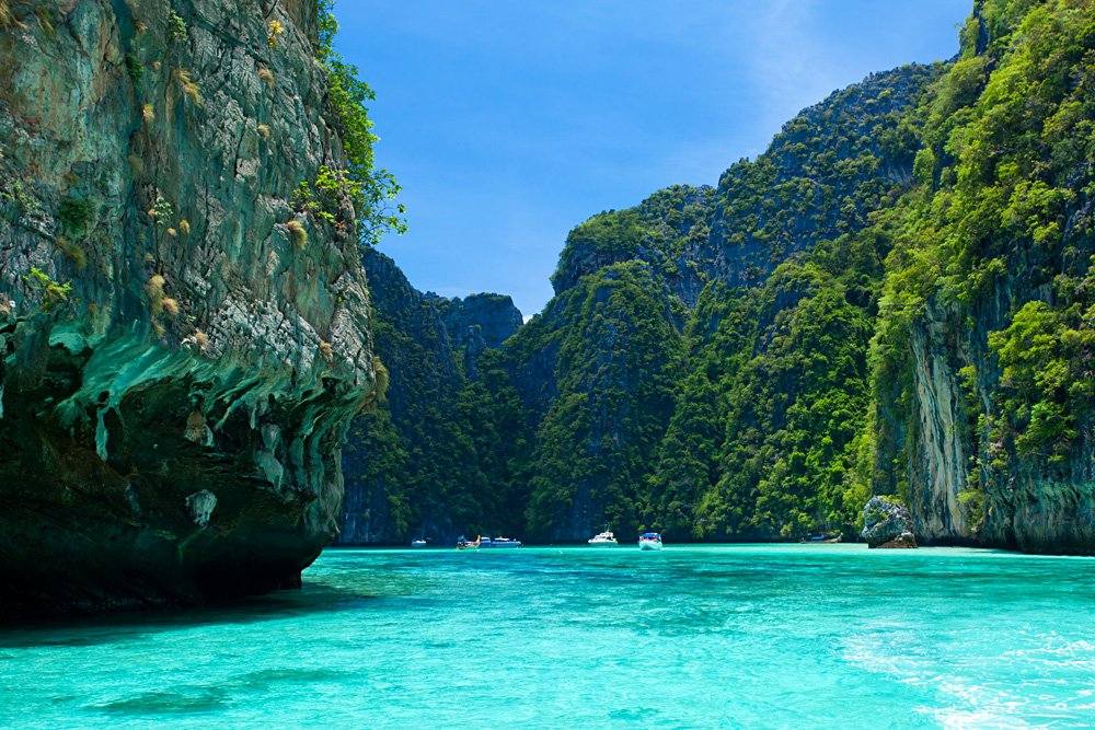 Tall Cliffs at Phi Phi Leh, Phi Phi Island, Krabi Province, Thailand