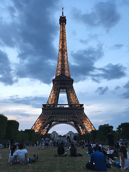 Aren Bergstrom - Champ de Mars at Sunset with Eiffel Tower, Paris, France