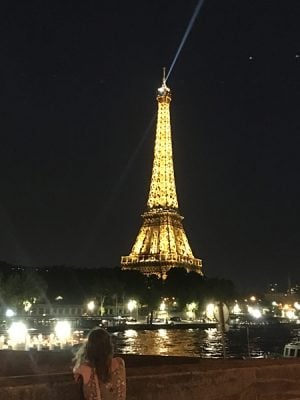 Aren Bergstrom - Eiffel Tower Lit Up at Night, Paris, France