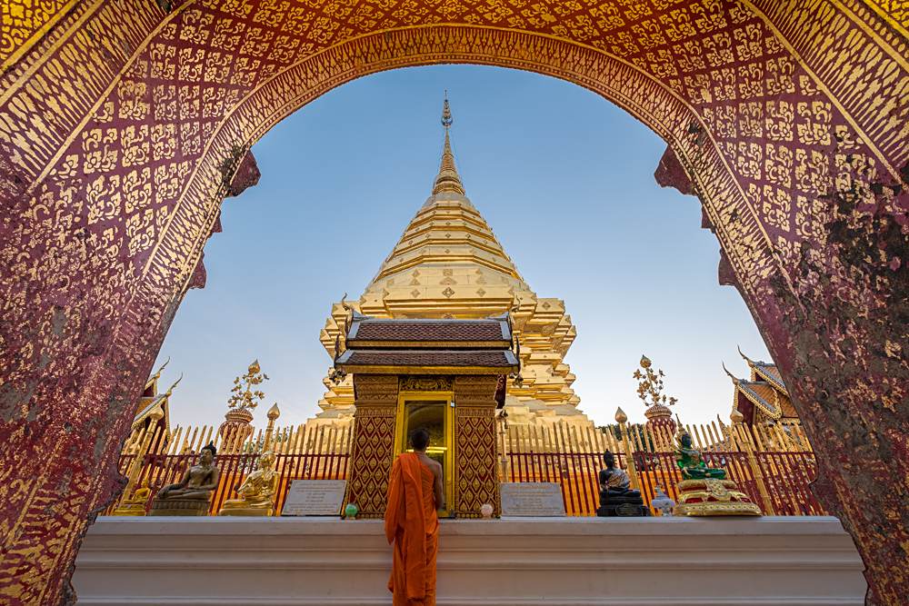 Buddhist Monk at Wat Phra That Doi Suthep, Chiang Mai, Thailand