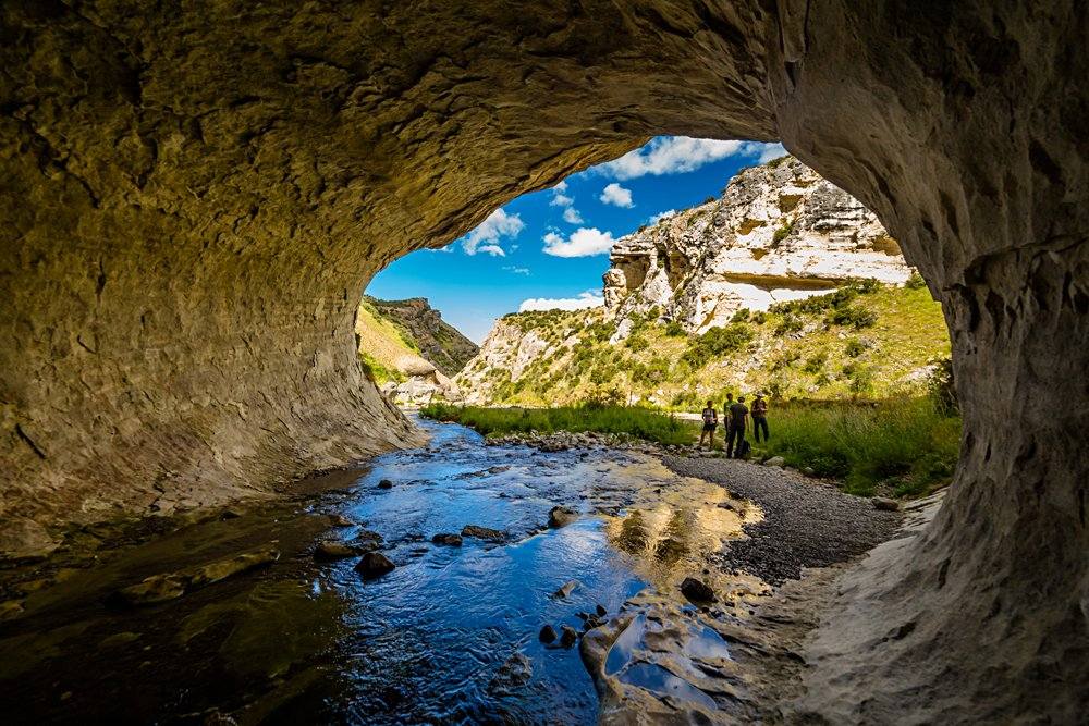 Portal of the Cave Stream in Flock Hill in South Alps, South island, New Zealand