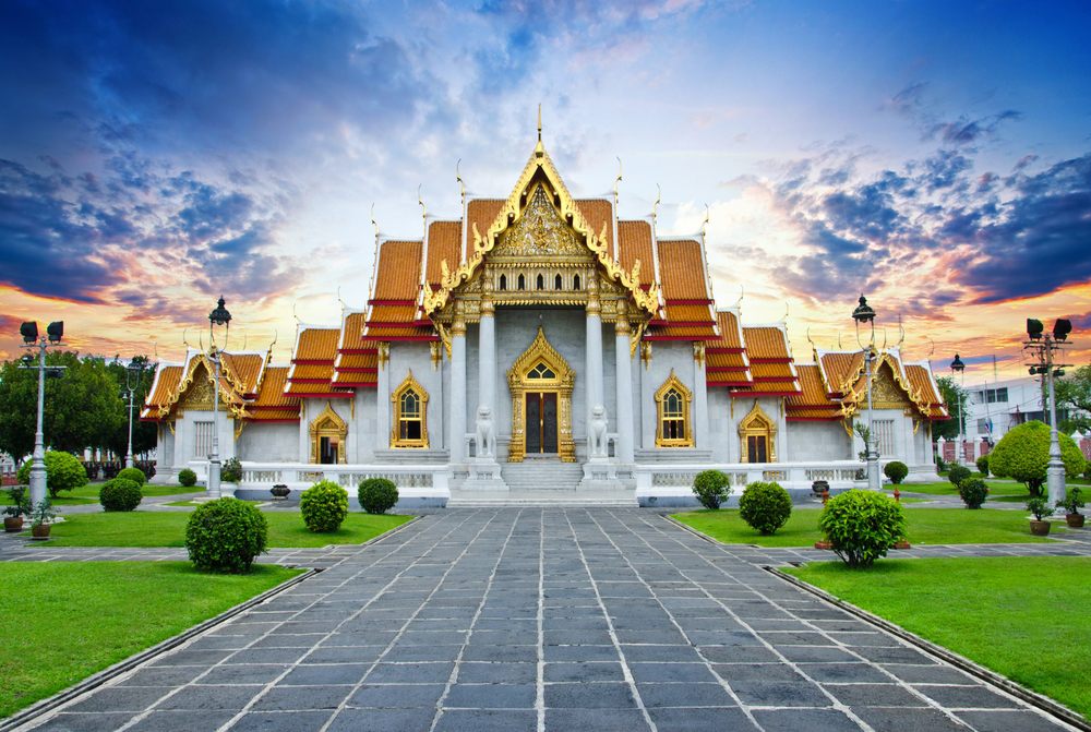 Serene Wat Benchamabophit Temple in Bangkok, Thailand
