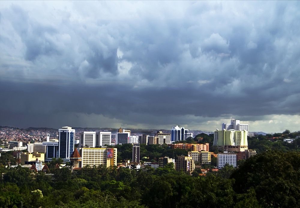 Skyline view of Kampala Business District, Uganda