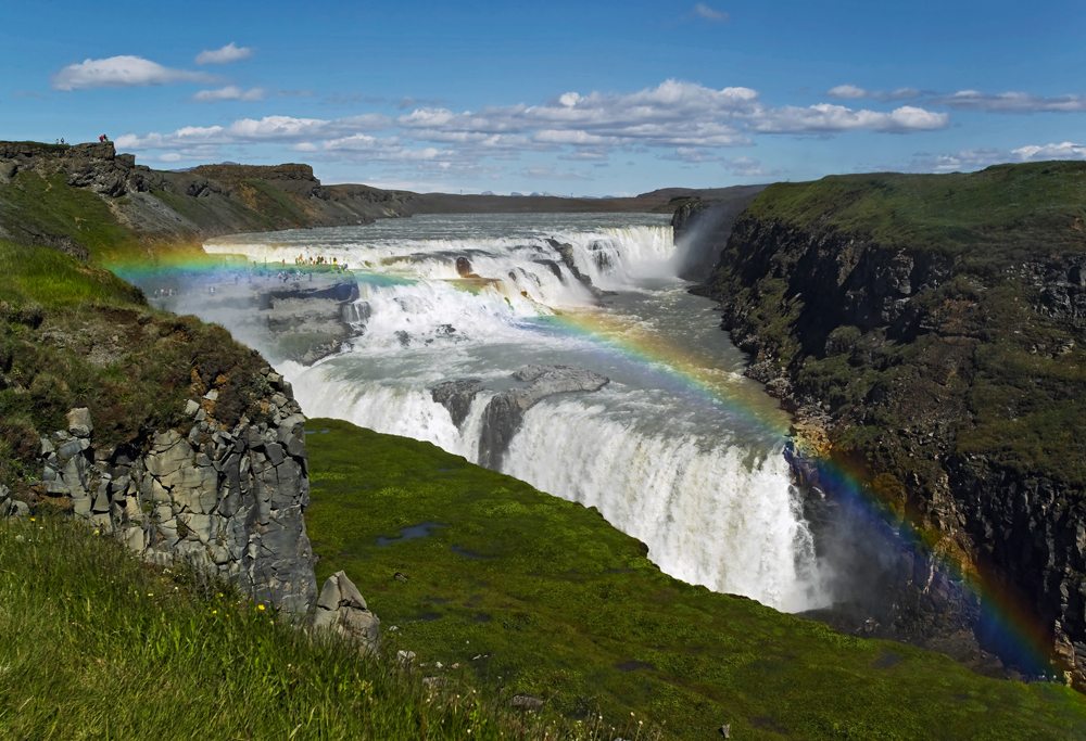Gulfoss Falls and rainbow, Iceland