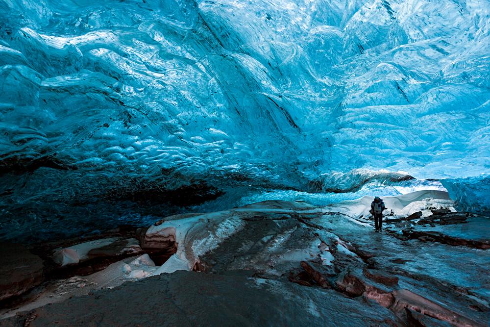 Inside an icecave in Vatnajokull Glacier, Iceland