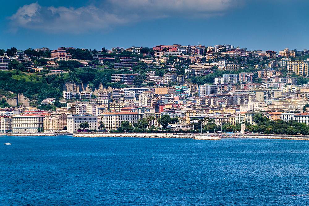 Mediterranean Sea coast in Naples, Italy