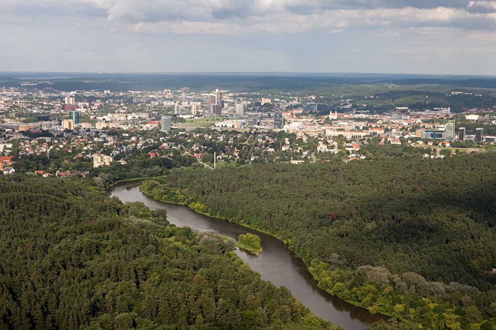Neris River and Vingis Park, Vilnius, Lithuania