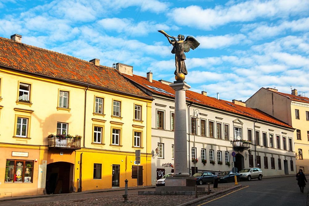 Statue of the Angel in Uzupis, a neighborhood in Vilnius, Lithuania