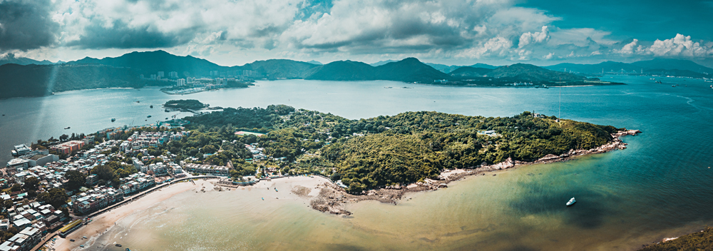 Aerial View of Peng Chau Island, Hong Kong