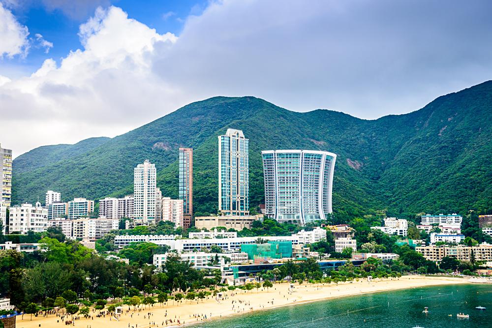 Beachfront skyline at Repulse Bay, Hong Kong