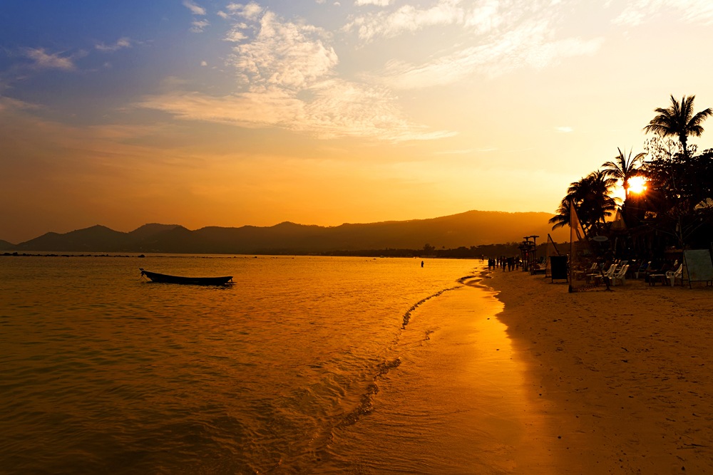Chaweng Beach at Sunset, Koh Samui, Thailand