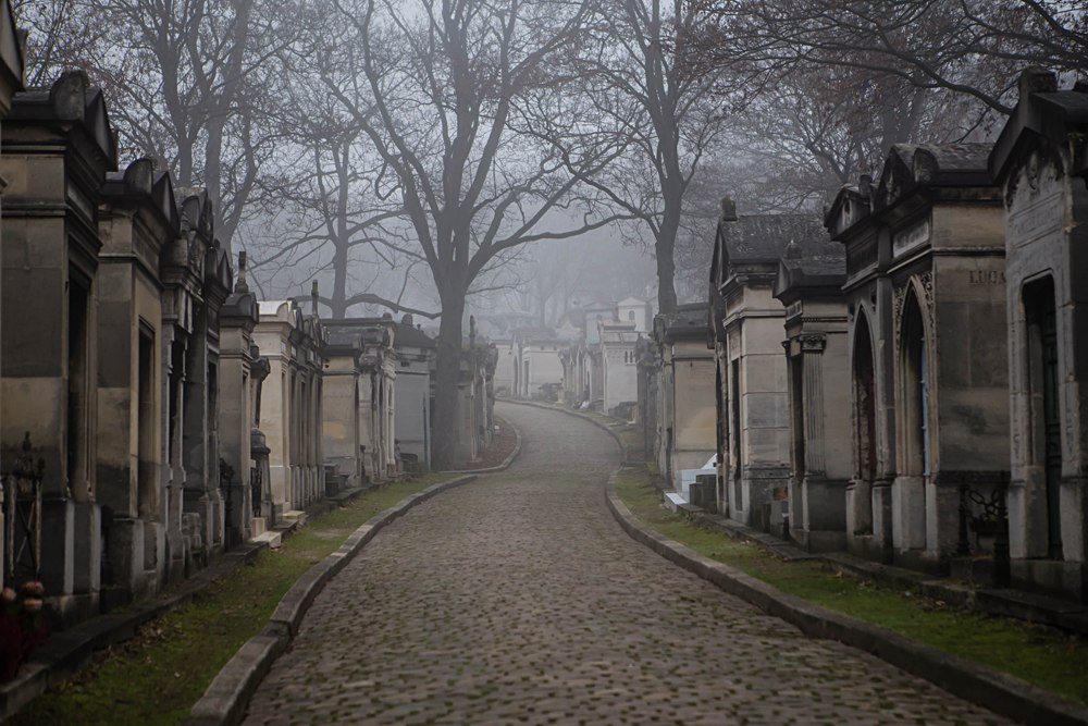 Morning Fog at Pere Lachaise Cemetery, Paris, France